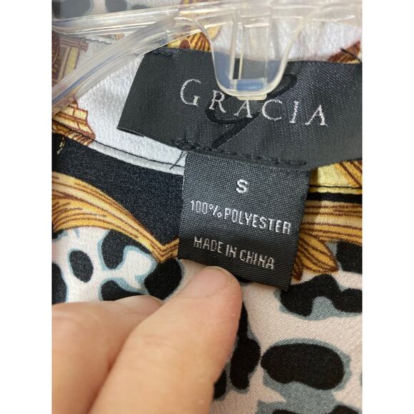 Gracia Equestrian Print Handkerchief Dress Size Small - Picture 6 of 12